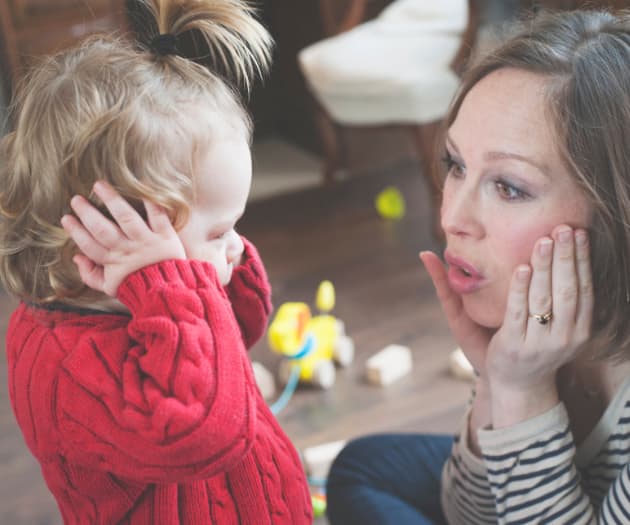 Mum speaking to baby